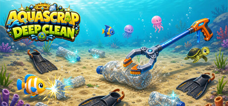 Aqua Scrap: Deep Clean artwork, showing an underwater cleanup adventure